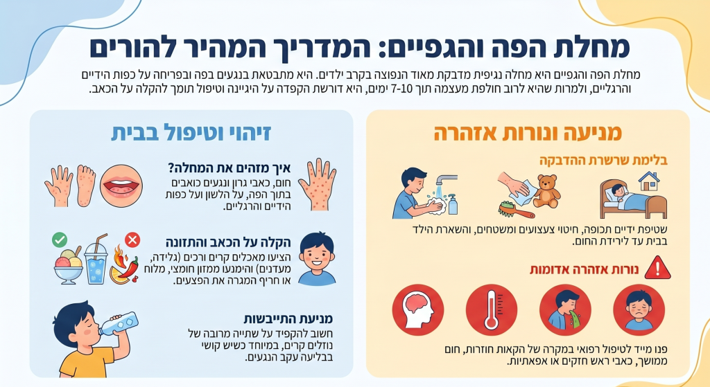 אינפוגרפיקה של מחלת הפה והגפיים