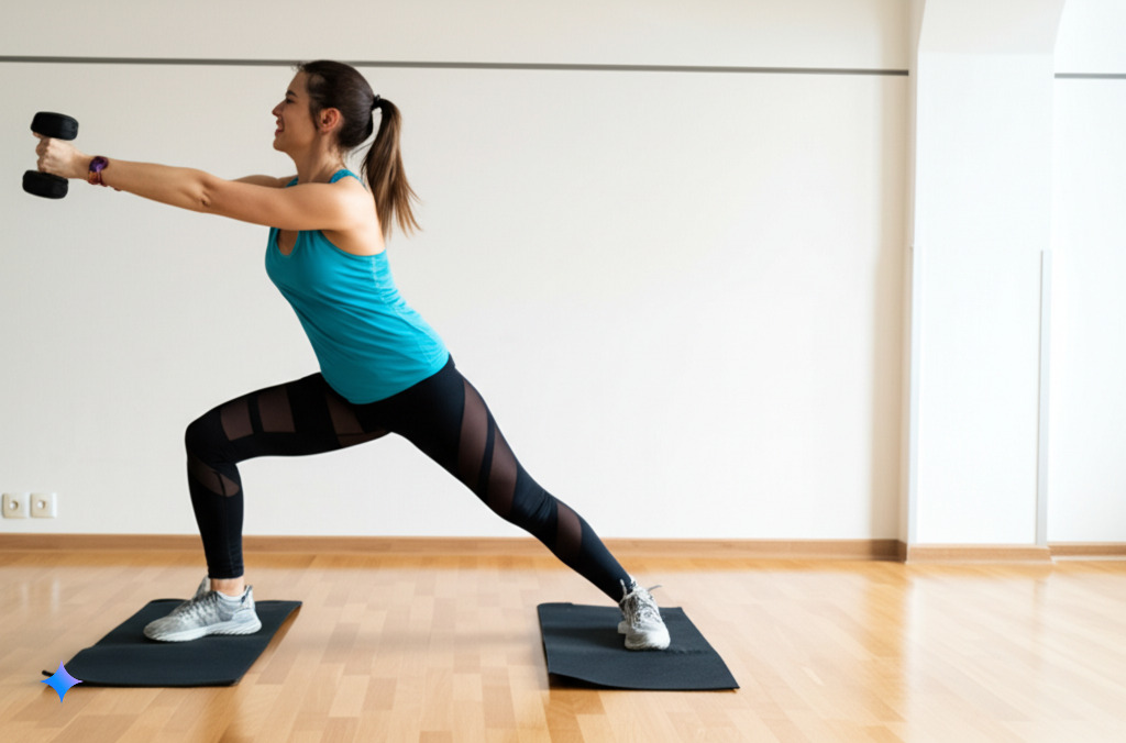 אישה מתאמנת