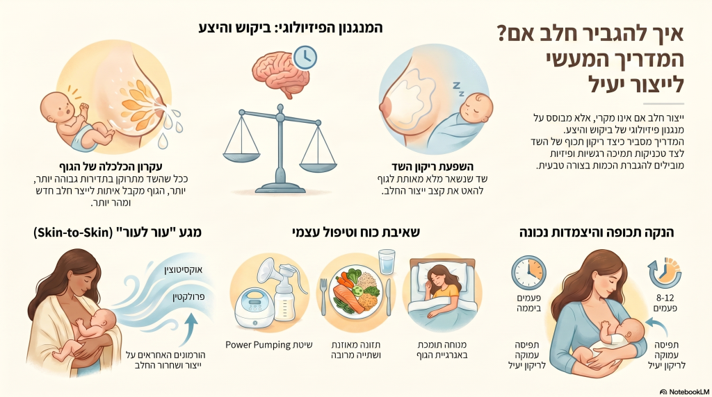 חמש שיטות להגברת כמויות חלב אם